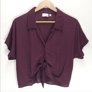 Wilfred | Aritzia Cropped The Tie-Front Blouse